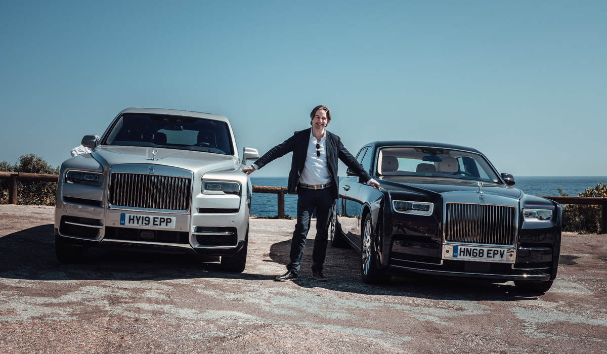 mid Nizza - Qual der Wahl: mid-Autor Lars Wallerang zwischen dem SUV Cullinan und der großen Limousine Phantom VIII. mr.goodlife / Rolls-Royce