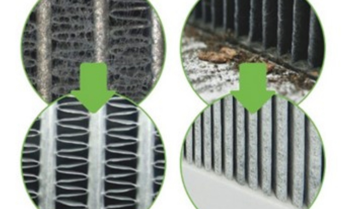 mid Groß-Gerau - Verdampfer und Pollenfilterbox vor und nach der Reinigung. Tunap