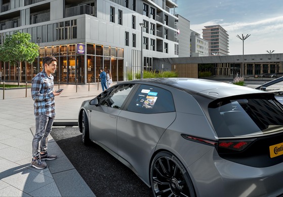 Continental zeigt Window Projection - Seitenfenster als digitale Pinnwand