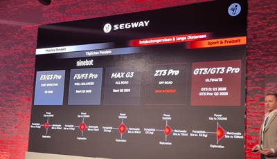 Modelloffensive von Segway-Ninebot  - Fünf auf einen Streich